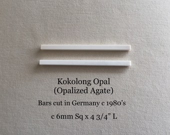 Pure White Gem Kokolong Opal Rare Thickness - aka Cacholong  - c 6mm Sq x 4 3/4" L - Germany 1989 - Cabochon Collection-Carl Lewis Druckman