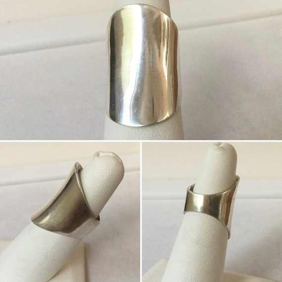 Mid Century Modern Sterling Silver Unisex Style Rings - Variety of Shapes and Sizes - Sold by Lot or Piece - Juli Guasch - Spain - Sze. 5 View 2