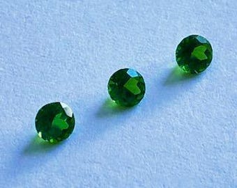 3 Chrome Diopside 3mm Faceted Rounds - Sold by Lot c 0.415 tcw -  Gemstone Collection - Carl Lewis Druckman - GIA-GG