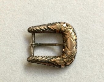 Vintage Diamond Ranger Hatband Buckle - Sterling and 10K Rose Gold - c 2.9 grams Vintage Diamond Ranger Hatband Buckle - Sterling and 10K  main image 4