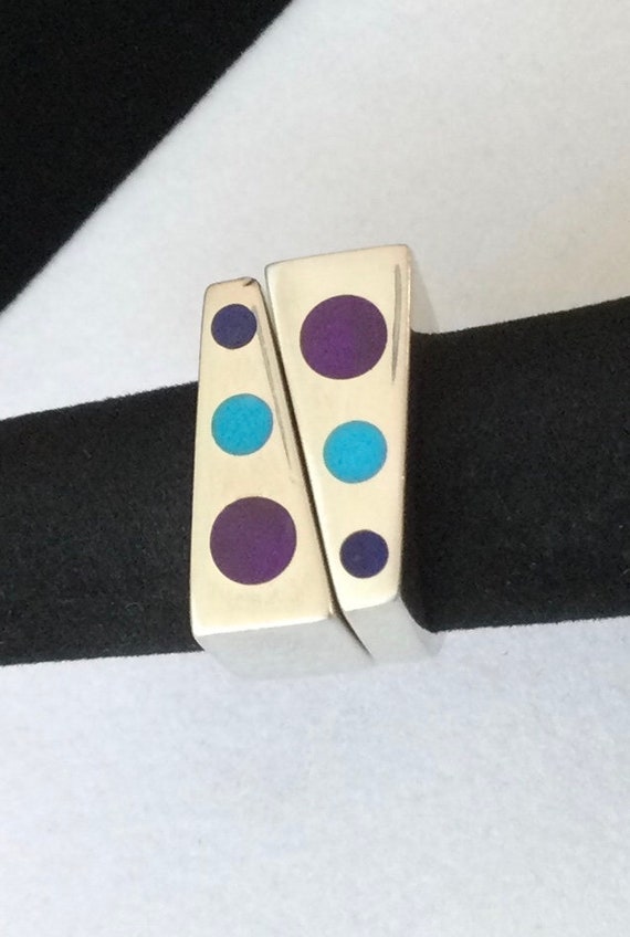 Modernist 1980s Geometric Stackable Statement Rin… - image 9