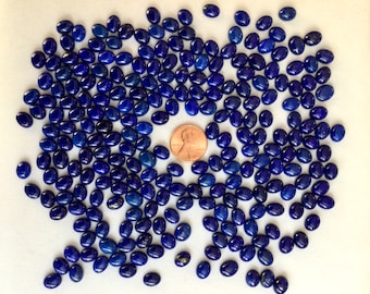 5 Star Pre 1985 Afghan Lapis 9 x 7mm and 10 x 8mm Designer Cut Ovals -Sold By Bulk Lot c 452 tcw or Lot of 20 to 25 -Ready to Set Cabochons