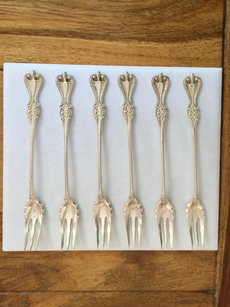 Seafood Cocktail Forks Towle Old Colonial Sterling Silver Etsy