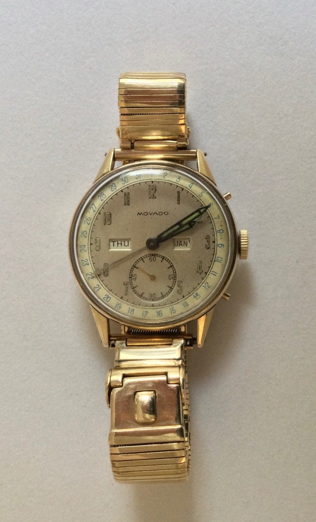 Boîtier De Montre Movado Triple Date Des Années 1940 - Calibre 475 - Neuf Ancien Stock (NOS) - Réf. 14858