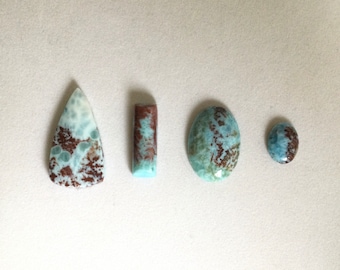 Larimar AAA Designer Cut Cabs - Sold By Piece or Lot - Vintage c 1980s - Mineral Cab Collection - DIY Ready to Set Gemstone Cabochons