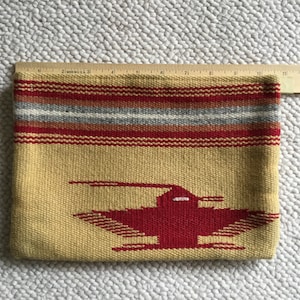 Authentic Vintage Chimayo Thunderbird and Horizontal Striped Clutch Hook and Loop Closure c 1960s - Carl Lewis Druckman Private Collection