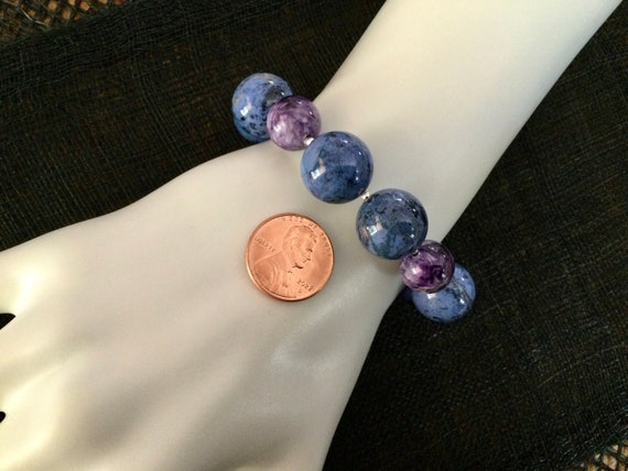 Dumortierite & Charoite with Sterling Silver Bead… - image 3