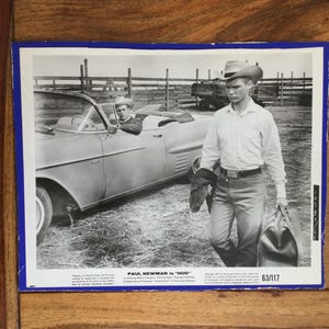 Paul Newman and Brandon DeWilde in Hud Vintage Promotional Lobby Card - circa 1963 - 8&quot; x 10&quot; - Excellent Condition - Paramount Pictures