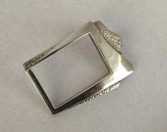 Mid Century Modern Silver Belt Buckle - Mexico - Taxco - Sterling Bell/Eagle 3 91 - c 30.9 grams -  Really Nice Gift