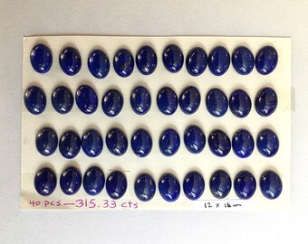 5 Star Pre 1985 Afghan Lapis 16 x 12 Ovals - Designer Cut Cabs - Sold By Bulk Lot c 315.33 tcw - DIY Ready to Set Gemstone Cabochons