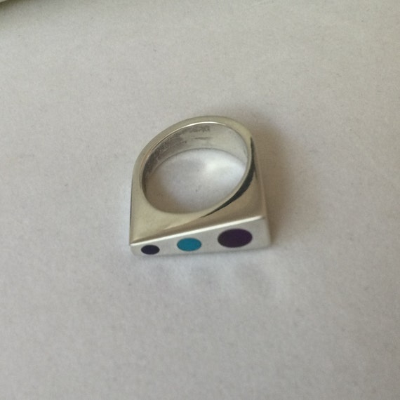 Modernist 1980s Geometric Stackable Statement Rin… - image 3