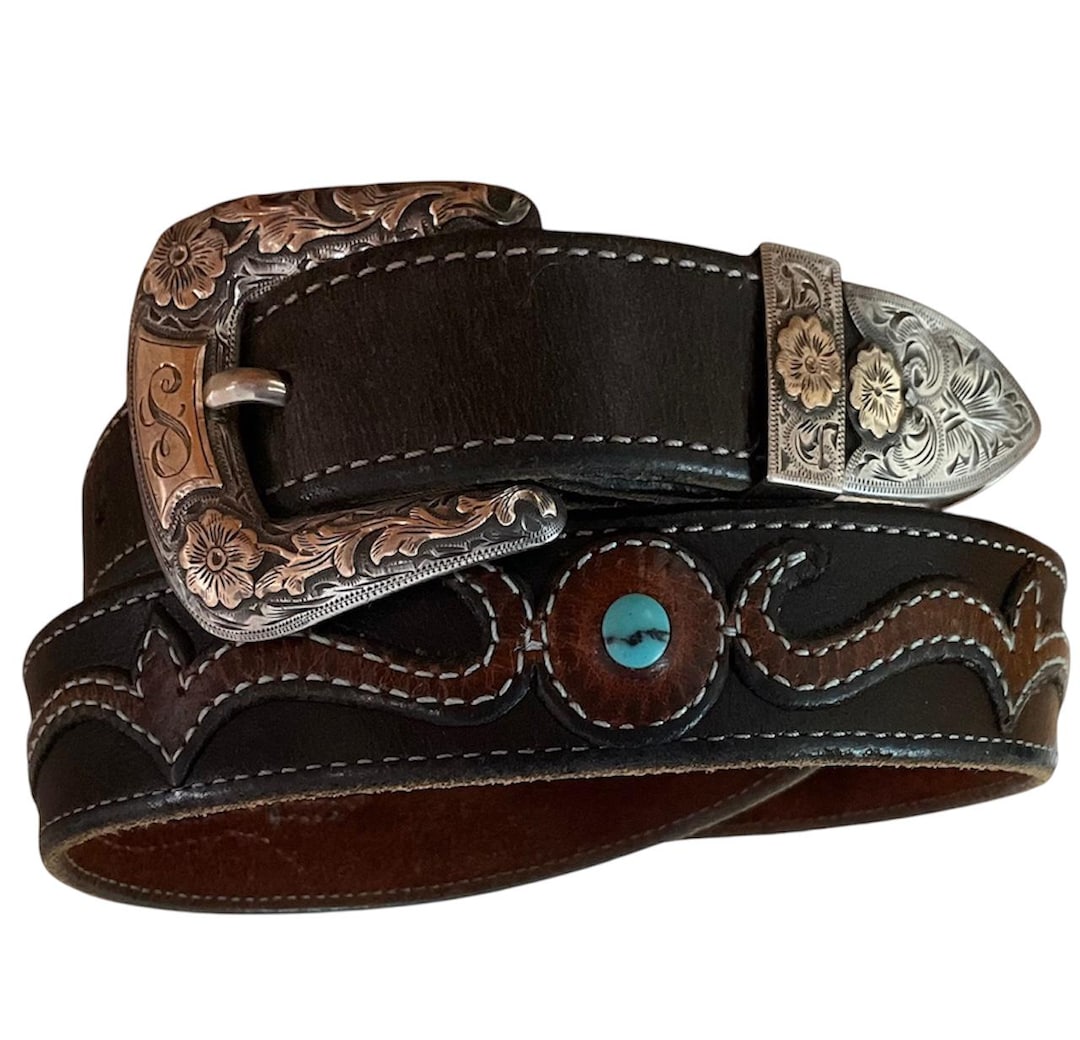 Vintage Stan Wylie Handmade Belt W Sterling and 10K Gold Overlay