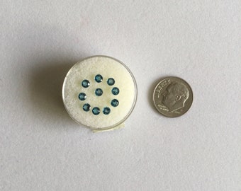 10 Blue Topaz 3mm Faceted Rounds - Matching Set - c 1.26 tcw - Sold by Lot - Gemstone Collection - Carl Lewis Druckman - GIA-GG