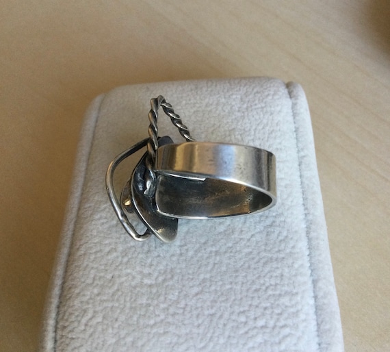 Chrysoprase & Sterling Silver Adjustable Ring - P… - image 5