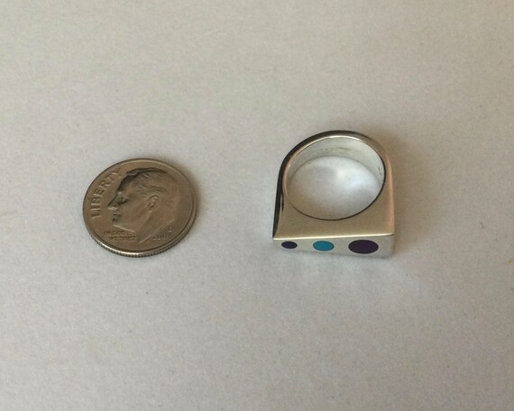 Modernist 1980s Geometric Stackable Statement Rin… - image 6