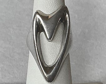Georg Jensen Heart Ring - Henning Koppel Design - Mid C Danish Modern - circa 1950s - Signed