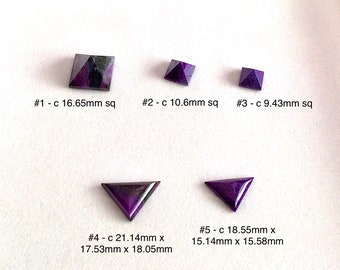 Natural Sugilite Pyramid & Triangle Specialty Designer Cut Cabs - Sold by Lot or Piece at Carat Price - c 68.89 tcw - 1980s Wessels Mine