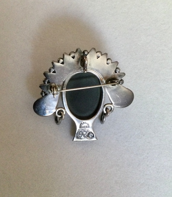 Pendentif Taxco Los Ballesteros - Argent 925 Et Jaspe - Bijou Vintage