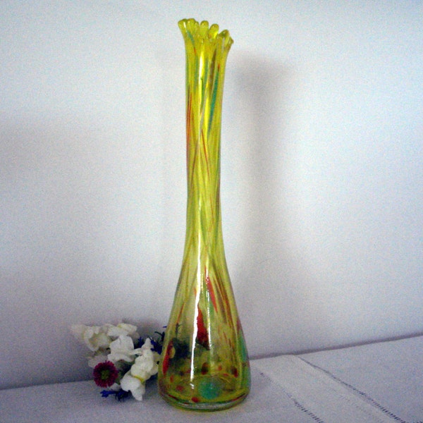 Tall Slim Glass Vase Etsy