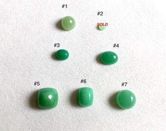 Light, Medium & Apple Green Chrysoprase Small Designer Cut Cabs - Sold by Lot or Piece  - c 51.01 tcw - Ready to Set Vintage c 1980s