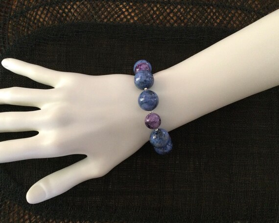 Dumortierite & Charoite with Sterling Silver Bead… - image 2
