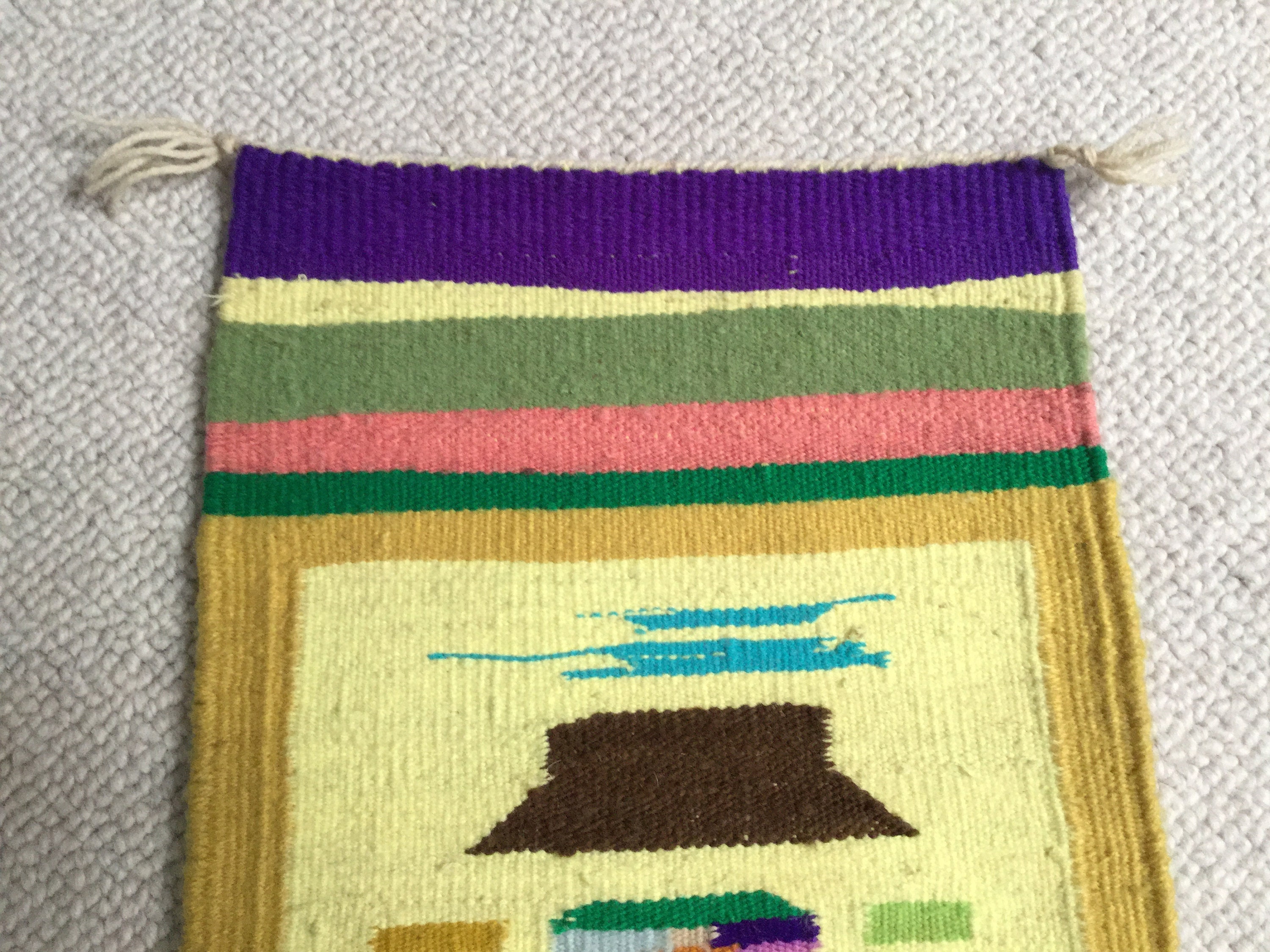 Vintage Navajo Native American Pictorial Weaving - Unsigned - C 12