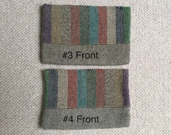 Authenic Vintage Chimayo Gray Striped Clutch Purse #3 OR #4 with Hook and Loop Closure circa 1960s