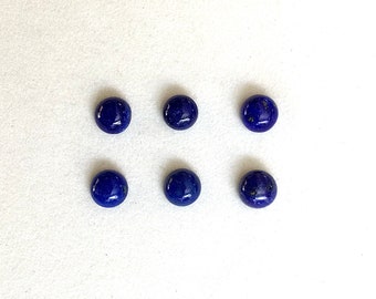 5 Star Pre 1985 Afghan Lapis Lazuli c 8mm Round Designer Cut Cabs - Selling By Bulk Lot circa 12.84 tcw - DIY Ready to Set Gemstone Cabs