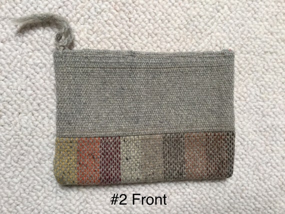 Vintage Chimayo Gray Striped Clutch Purse #1 OR #… - image 1