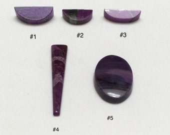 Sugilite Specialty Designer Cut Cabochons Ready to Set - c 70tcw - BUY Lot or by Piece at Carat Price - Wessels Mine - GIA-GG Collection