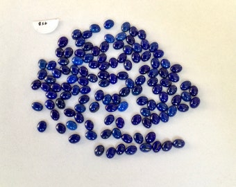 5 Star pre 1985 Afghan Lapis 7 x 6mm  and  8 x 6mm Ovals Designer Cut Cabs - Sold By Bulk Lot c 132.5 tcw - DIY Ready to Set Gem Cabochons