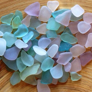 SEA GLASS 60 flawless pieces of authentic Sea Glass  from the San Francisco Bay. Aqua, Seafoam, Purple, and Frosty White