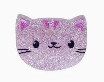 Pink Cat Face Hair Claw Clips