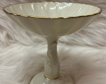Lenox China pedestal Charleston compote candy dish sunflower daisy