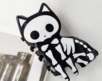 Skeleton Cat Hair Claw Clip