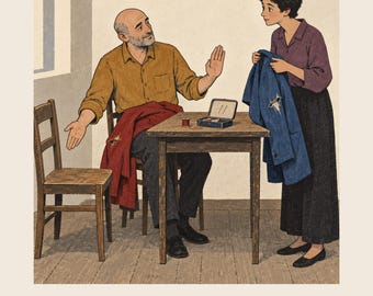 Sewing Room Wall Art Printable, Tailor Mending Coats, Square Craft Room Print