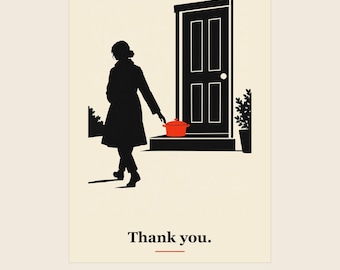 Printable Thank You Card, Minimalist Neighbour Kindness, AI Art, Instant Download (5x7, A5, A6)