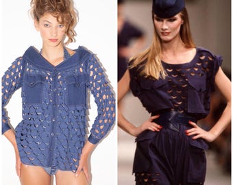 Vintage Chantal Thomass Striped Jacket: 1993 Paris Designer