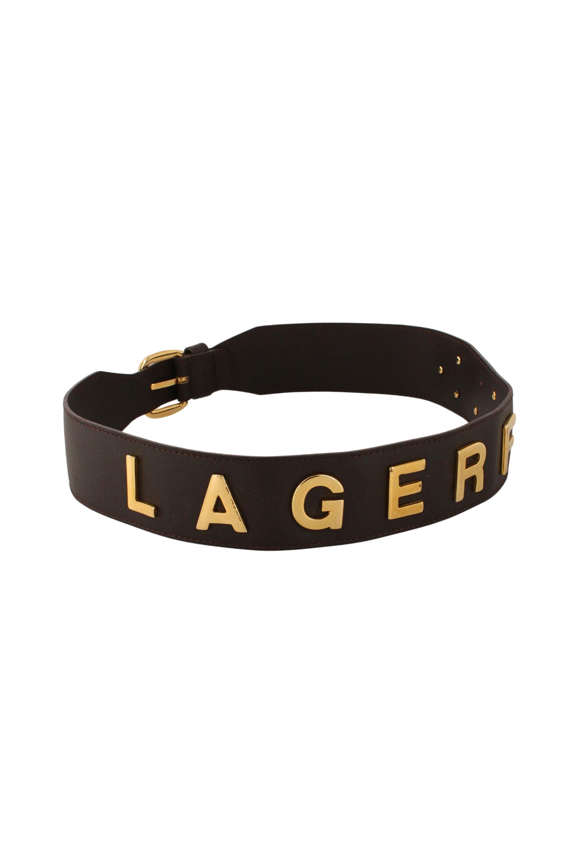 Vintage 1990s Karl Lagerfeld Black Leather Belt w/ Gold-Tone Metal Fan France Vintage Jean Paul Gaultier Belts - 11 For Sale at 1stDibs  main image 4