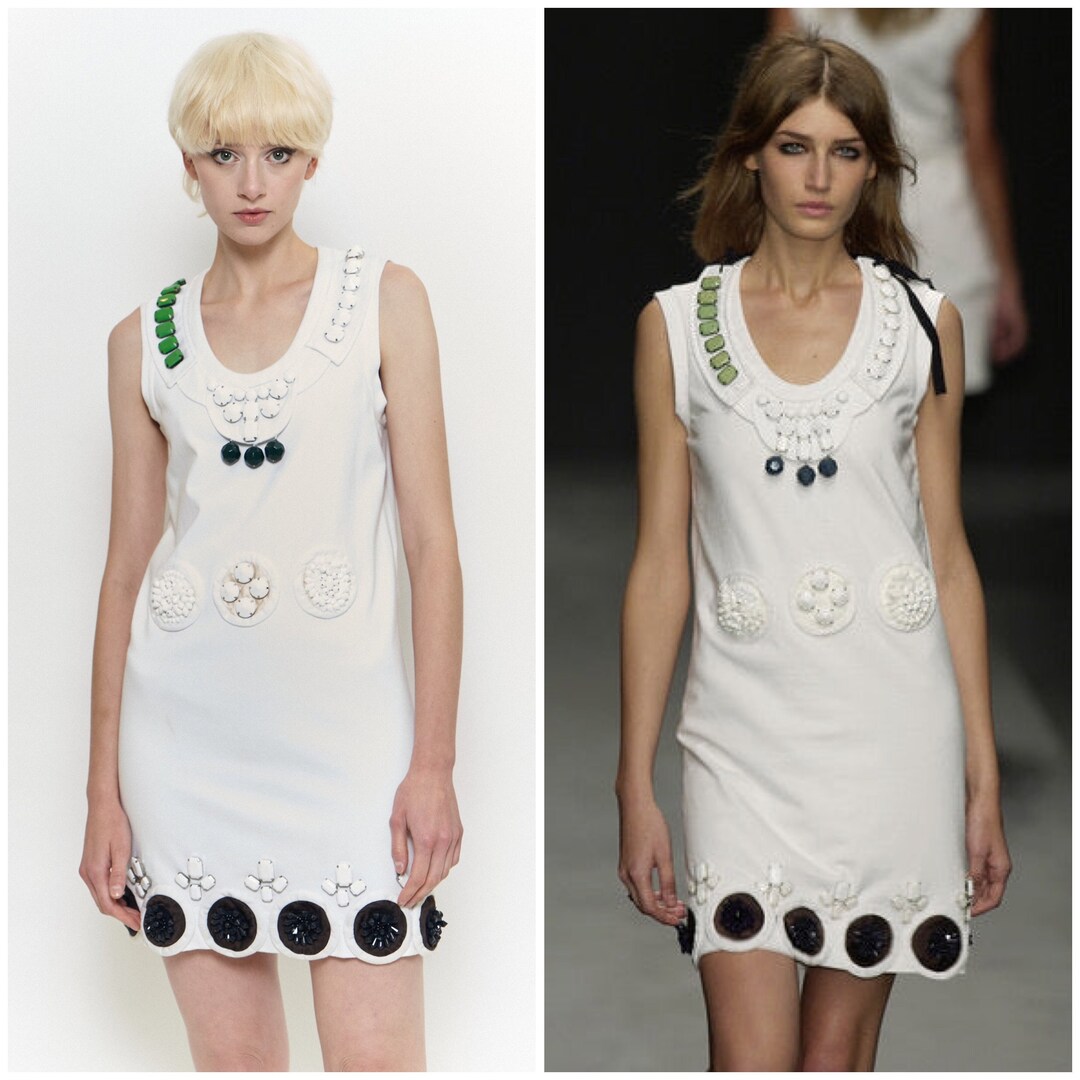 Vintage Y2K PRADA Shift Dress / Runway / Heavily Beaded Vintage Y2K PRADA Shift Dress / Runway / Heavily Beaded