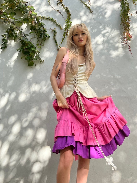 c.1976 Yves Saint Laurent Hand Painted Russian Top & Skirt Set main image 0