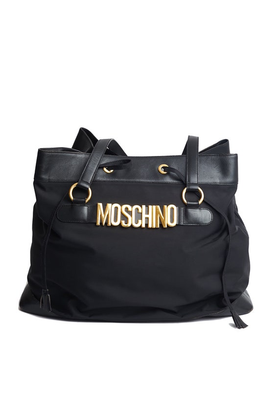 Moschino, Bags, Moschino Vintage Redwall Rare Black Leather Heart Bag The  Nanny
