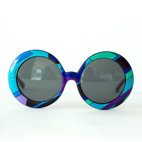 Do NOT buy, resered for CATHY super rare & incredible vintage 1960s PUCCI mint condition graphic print mod sunglasses collector's item