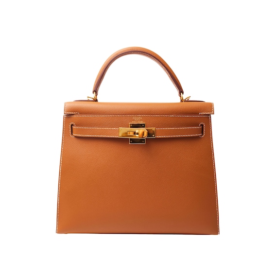 RARE Hermes Micro Tiny Kelly Orange Epsom Leather bag Collectable