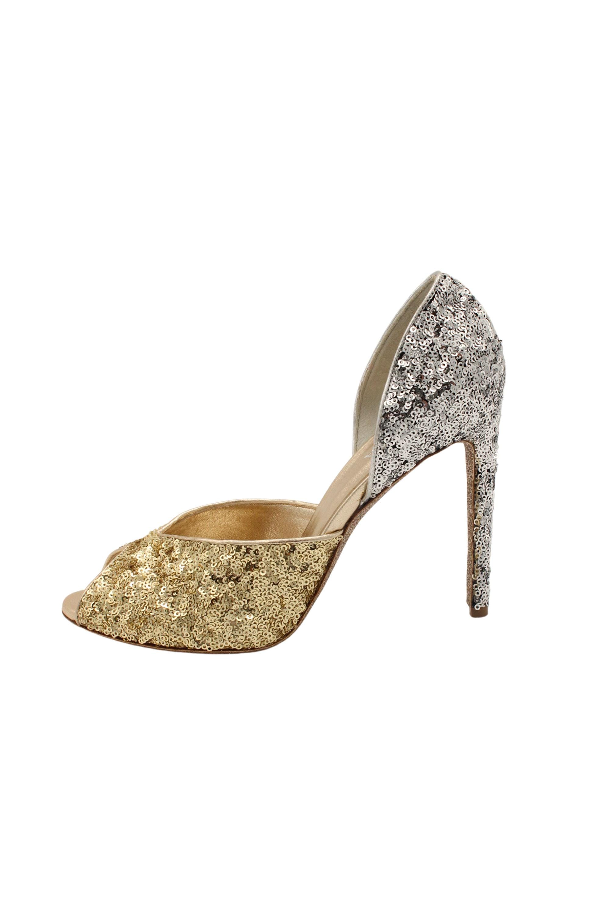 Vintage 00's LA PERLA D'orsey Heels Runway Metallic Silver