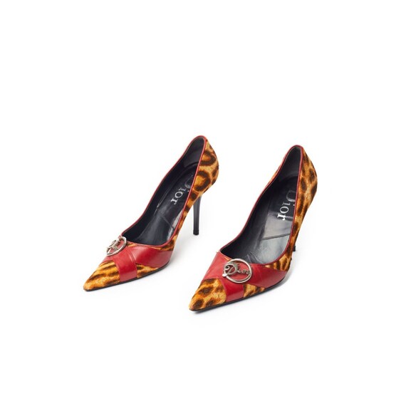 Vintage Y2K CHRISTIAN DIOR John Galliano Pumps / Silver Dior Logo 