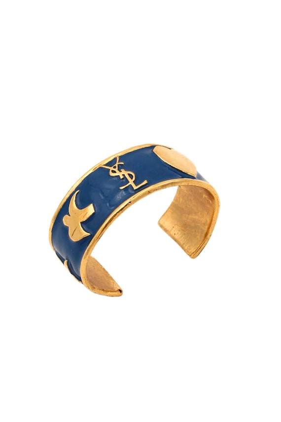 80s イヴ・サンローラン YSL gold l bangle 80s イヴ・サンローラン YSL gold l bangle Yves Saint Laurent