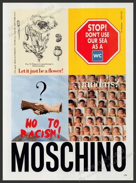 Vintage 1992 MOSCHINO Graphic Print Logo Jeans / Patchwork