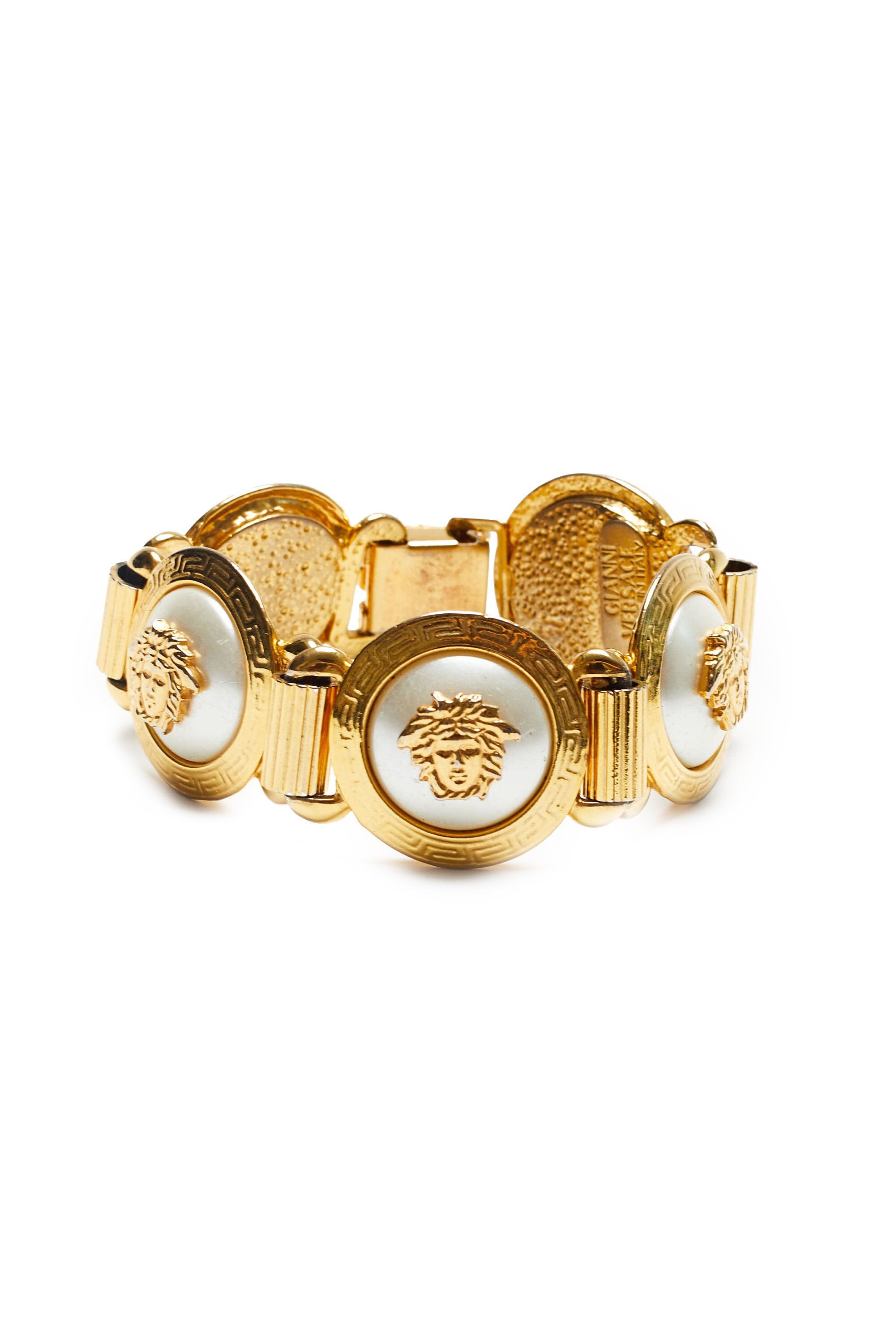 Versace Bracelet 18k White Gold Bangle Greek Key Design 7 359g Heavy   Versace  Buy at TrueFacet