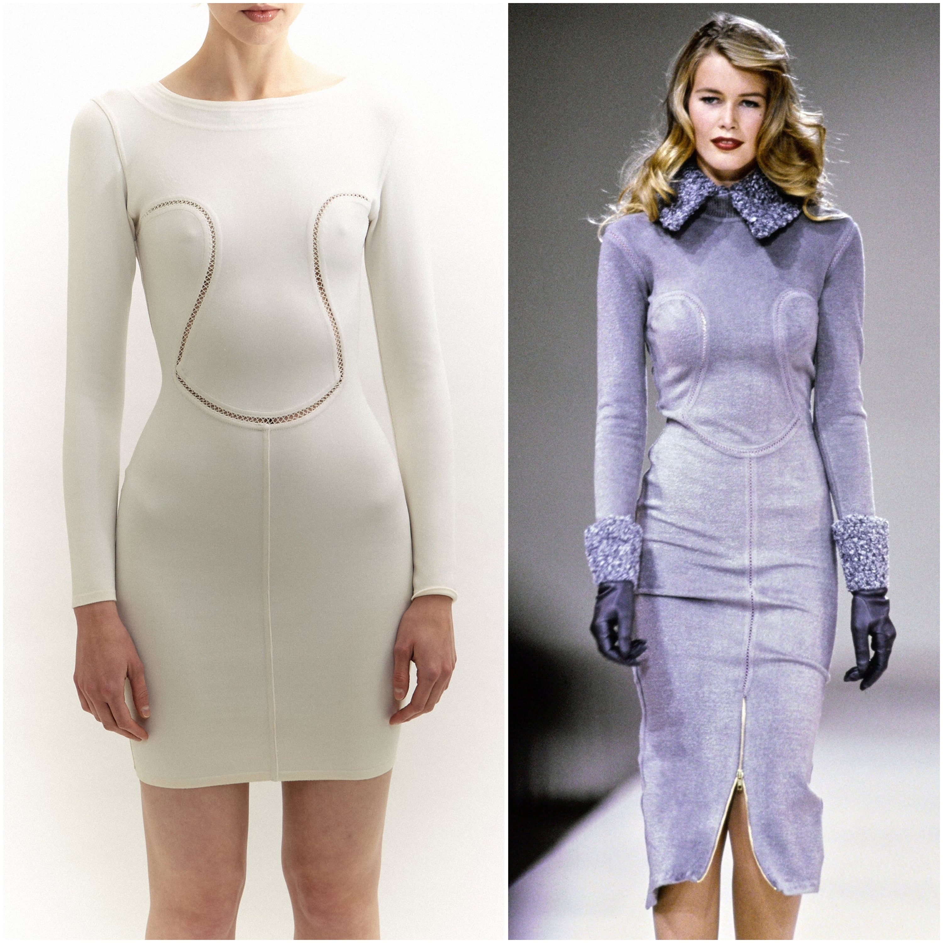 Vintage 90's AZZEDINE ALAIA Body Con Dress / FW 1991 Vintage 90's AZZEDINE ALAIA Body Con Dress / FW 1991